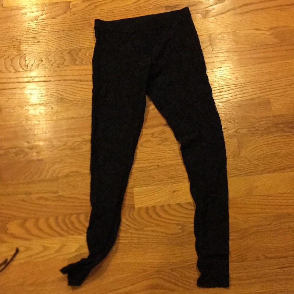 Black Lace Leggings/Footless Tights